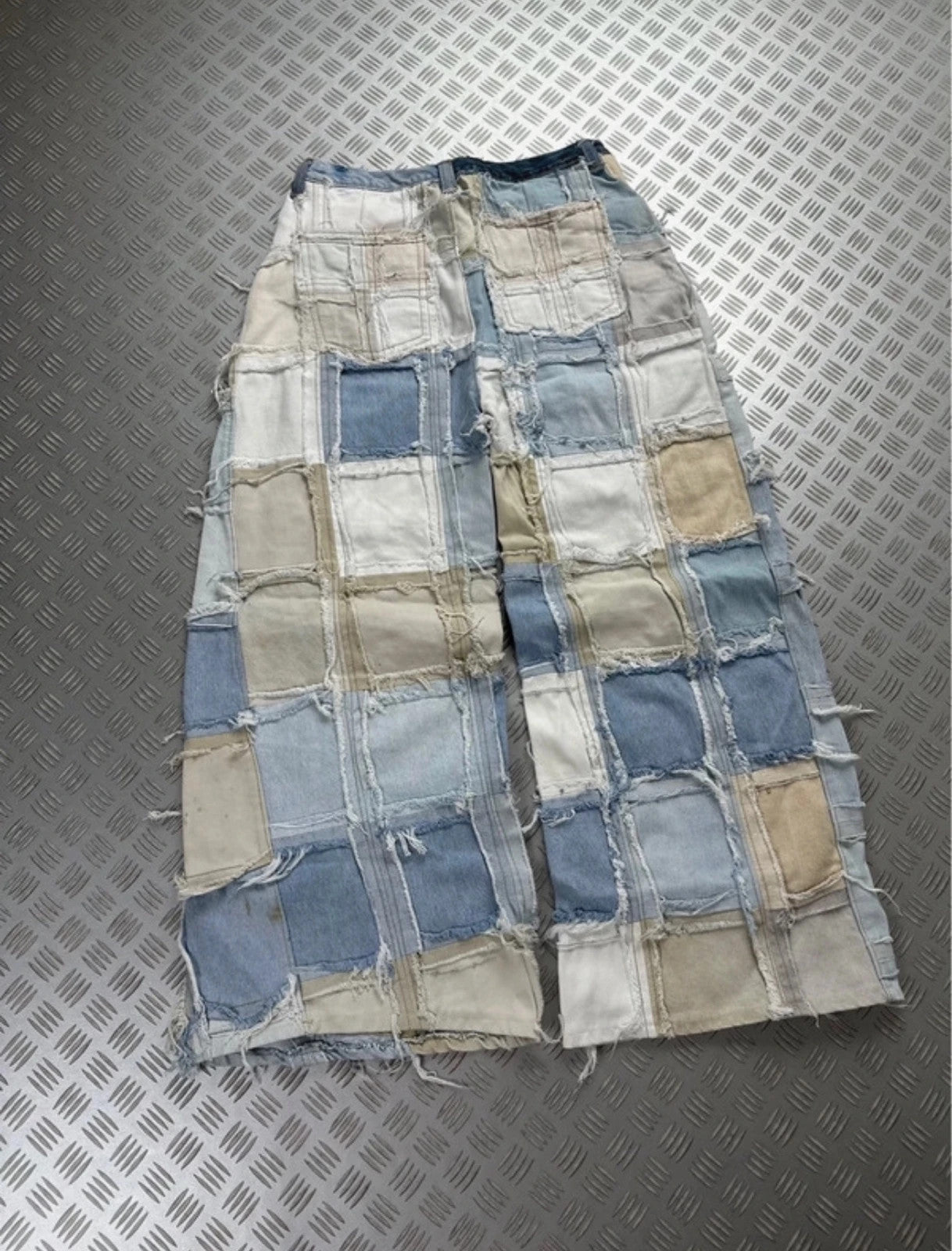 Vintage y2k Hip Hop Denim patchwork emo Baggy jeans 2000s rare piece