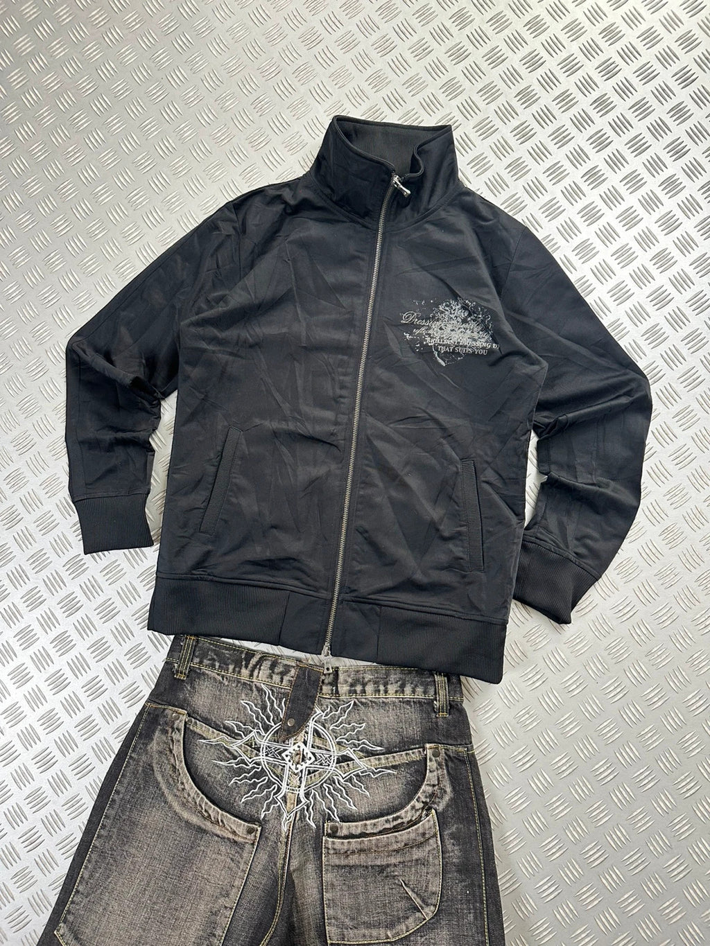 Vintage Semantic Design y2k Hip Hop Jacket 2000s