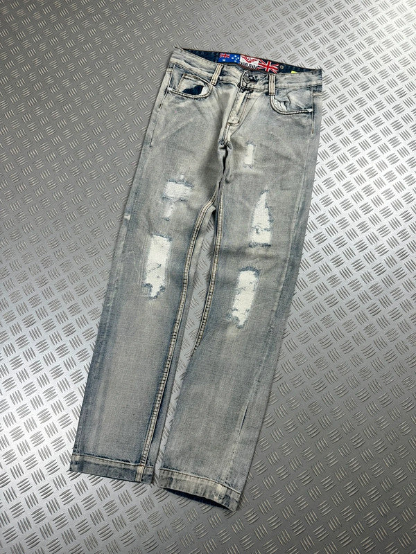 Vintage Faded y2k Japanese Hip Hop Denim Washed Jeans 2000s