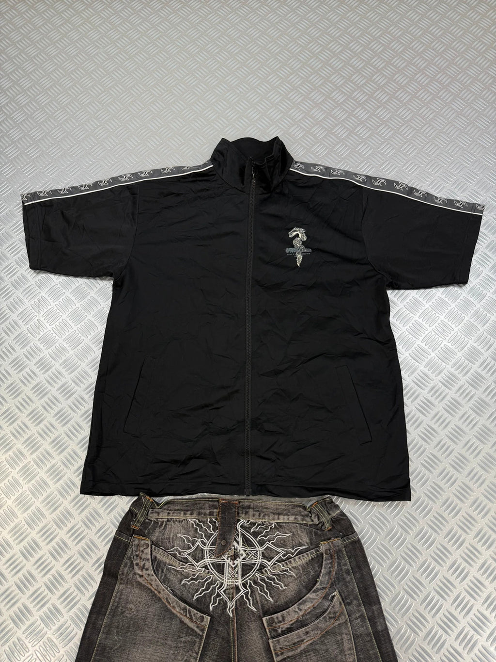 Vintage Tribal Hip Hop y2k Jacket 2000s short