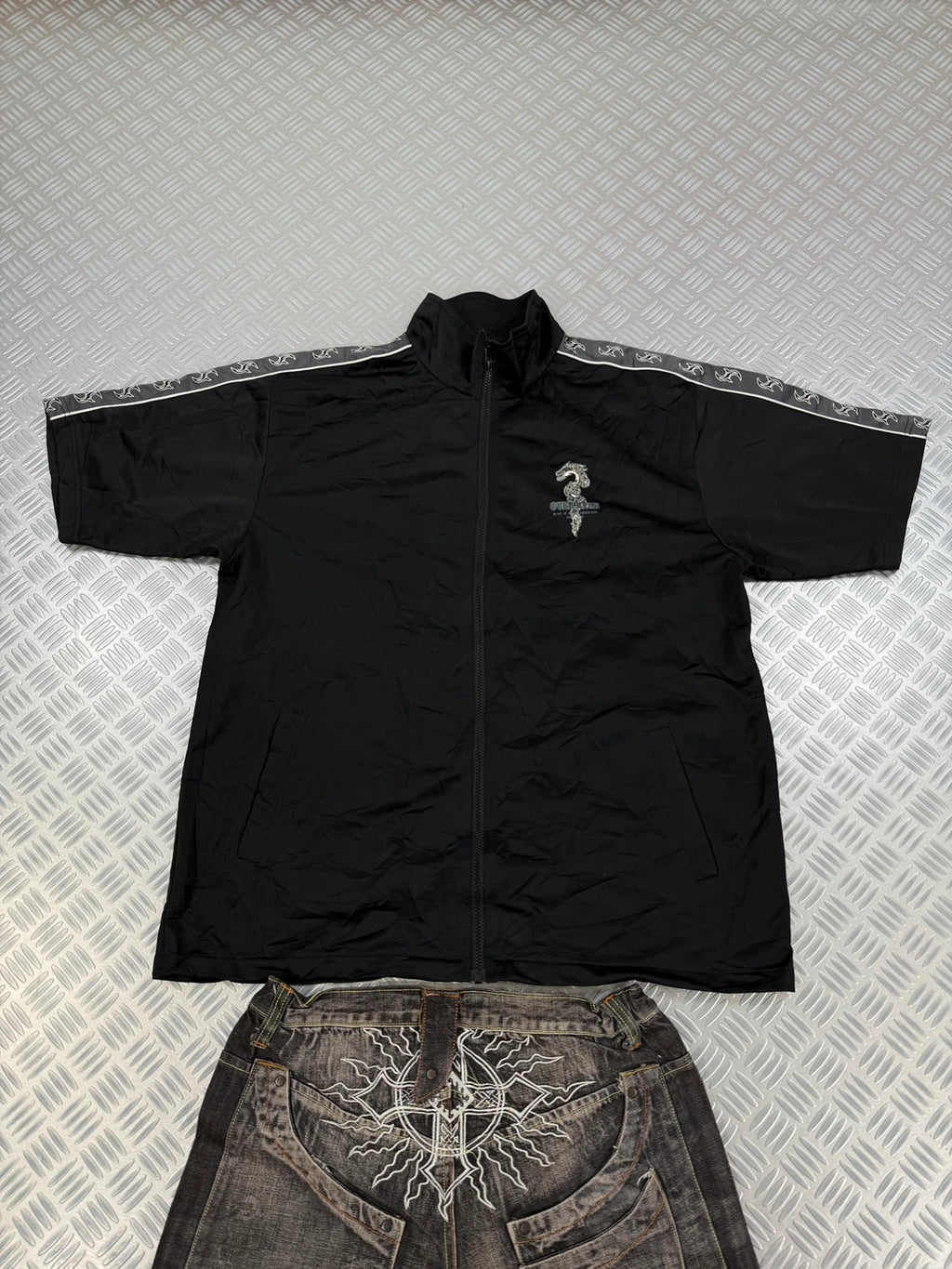 Vintage Tribal Hip Hop y2k Jacket 2000s short