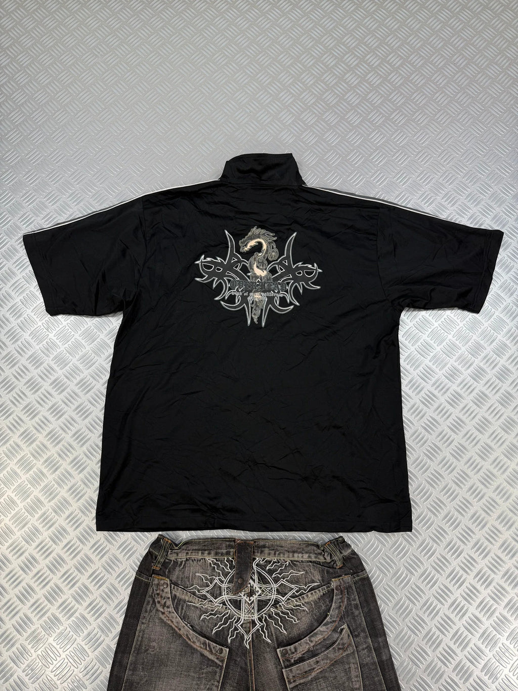 Vintage Tribal Hip Hop y2k Jacket 2000s short