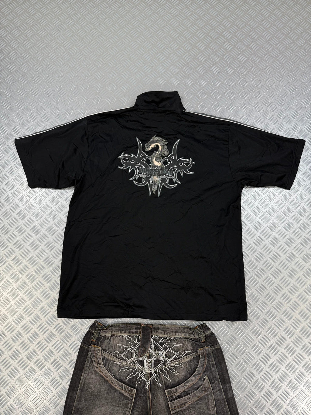 Vintage Tribal Hip Hop y2k Jacket 2000s short