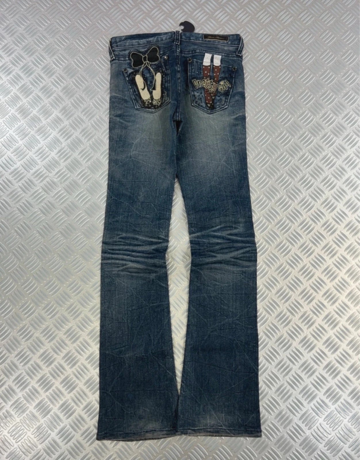 Vintage Hip Hop Y2K Japanese Boot cut Jeans tribal 2000s