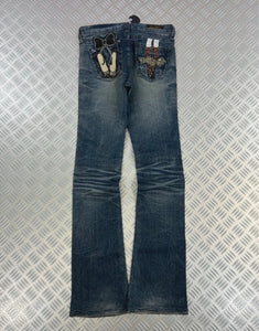 Vintage Hip Hop Y2K Japanese Boot cut Jeans tribal 2000s