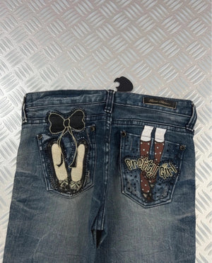 Vintage Hip Hop Y2K Japanese Boot cut Jeans tribal 2000s