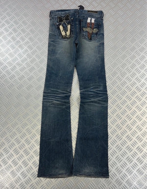 Vintage Hip Hop Y2K Japanese Boot cut Jeans tribal 2000s