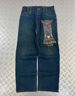 Vintage Embroidered hip hop y2k Baggy jeans 2000s