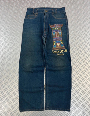 Vintage Embroidered hip hop y2k Baggy jeans 2000s