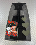 Vintage Hip Hop Patchwork Betty Boop y2k Baggy Jeans 2000s