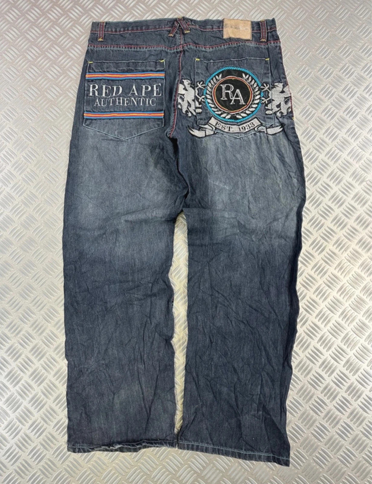 Vintage Red Ape y2k Hip Hop Baggy Jeans 2000s