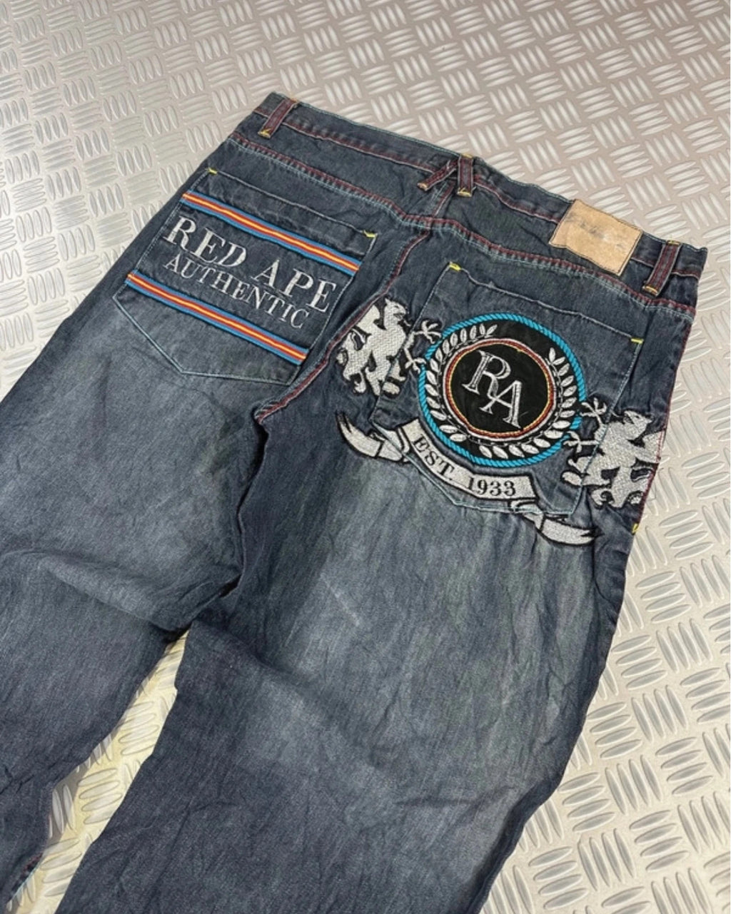 Vintage Red Ape y2k Hip Hop Baggy Jeans 2000s