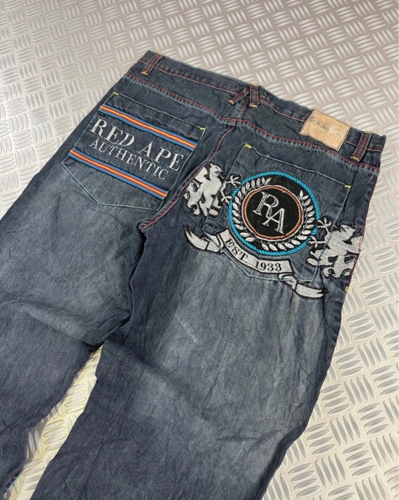 Vintage Red Ape y2k Hip Hop Baggy Jeans 2000s