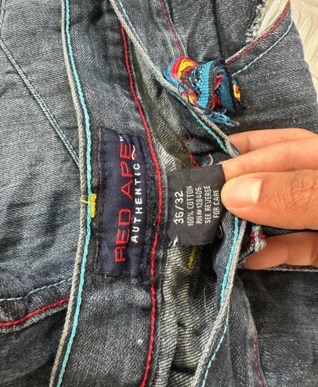 Vintage Red Ape y2k Hip Hop Baggy Jeans 2000s