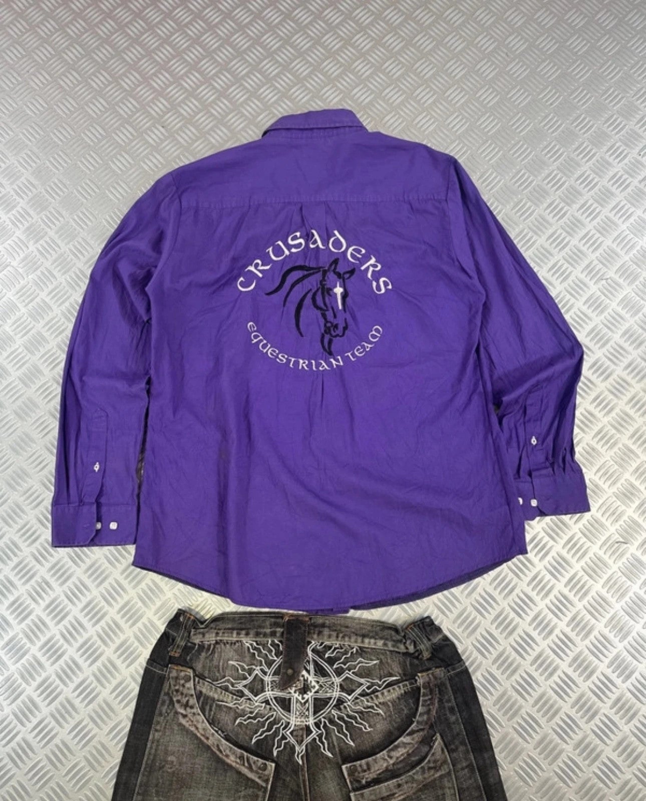 Vintage Cross tribal y2k Shirt affliction style 00s