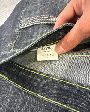 Vintage Lappy Ami y2k Hip Hop Japanese boot cut Baggy Jeans 2000s Flared style