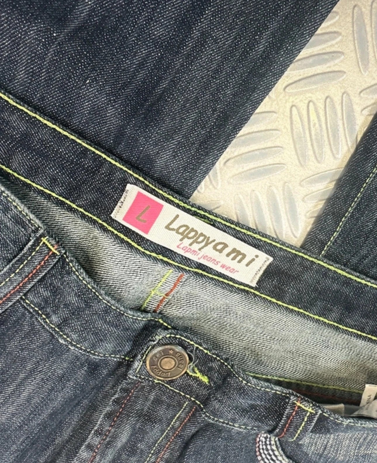 Vintage Lappy Ami y2k Hip Hop Japanese boot cut Baggy Jeans 2000s Flared style