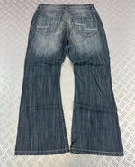 Vintage Lappy Ami y2k Hip Hop Japanese boot cut Baggy Jeans 2000s Flared style
