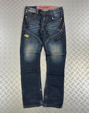 Vintage Tough y2k Flared Hip Hop Japanese Denim Jeans 2000s rare collection