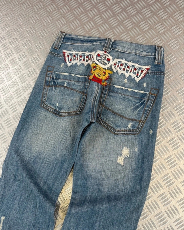 Vintage Tribal Hip Hop Flared Jeans 2000s