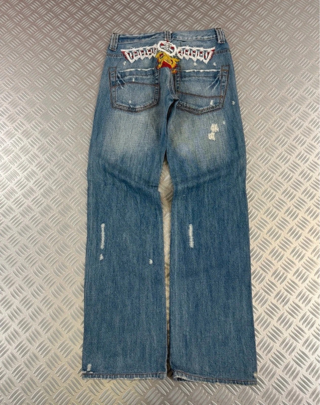 Vintage Tribal Hip Hop Flared Jeans 2000s