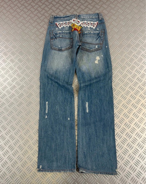 Vintage Tribal Hip Hop Flared Jeans 2000s