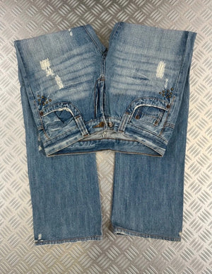 Vintage Tribal Hip Hop Flared Jeans 2000s