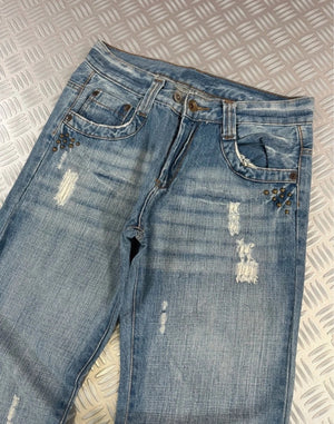 Vintage Tribal Hip Hop Flared Jeans 2000s