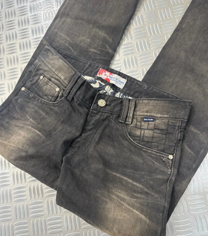 Vintage y2k Hip Hop Kan Tu Ru Jeans 2000s
