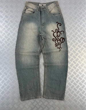 Vintage Hip Hop Y2K Tribal Baggy Jeans 2000s