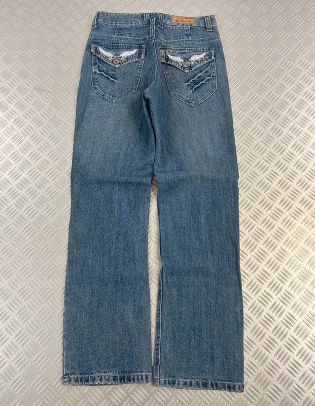 Vintage y2k Hip Hop Tribal Flared Jeans 00s