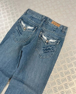 Vintage y2k Hip Hop Tribal Flared Jeans 00s