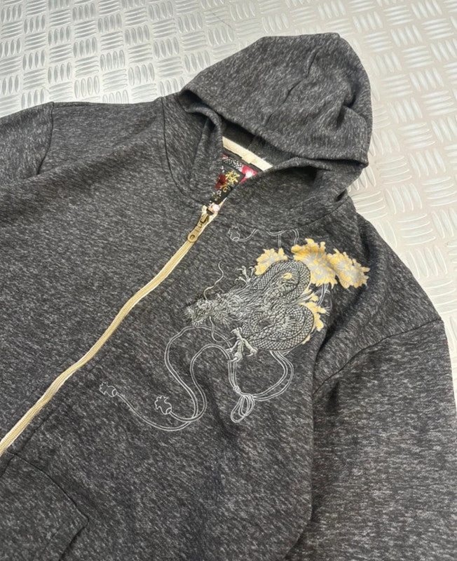 Vintage Sukajan Souvenir Bullet noise y2k Hip hop hooded karakuri tamashi full zip Up Jacket