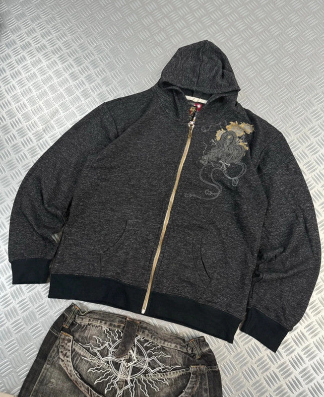 Vintage Sukajan Souvenir Bullet noise y2k Hip hop hooded karakuri tamashi full zip Up Jacket
