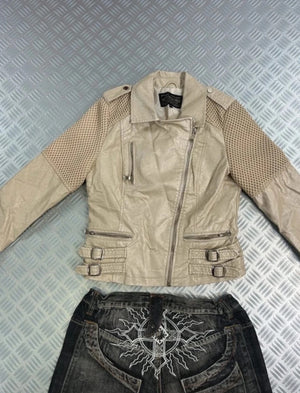 Leather Bomber Jacket Vintage Suède 90s boxy fit