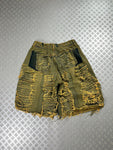 Vintage Hip Hop Patchwork Distressed y2k Denim Jorts 2000s rare piece goth affliction style