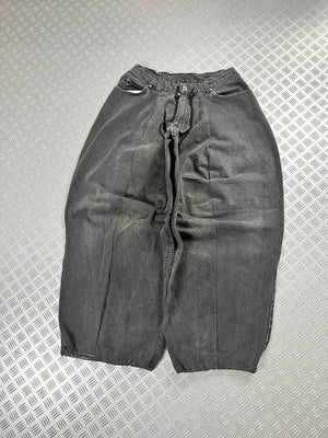 Handmade baggy balloon jeans  black Japanese workwear style 2000's