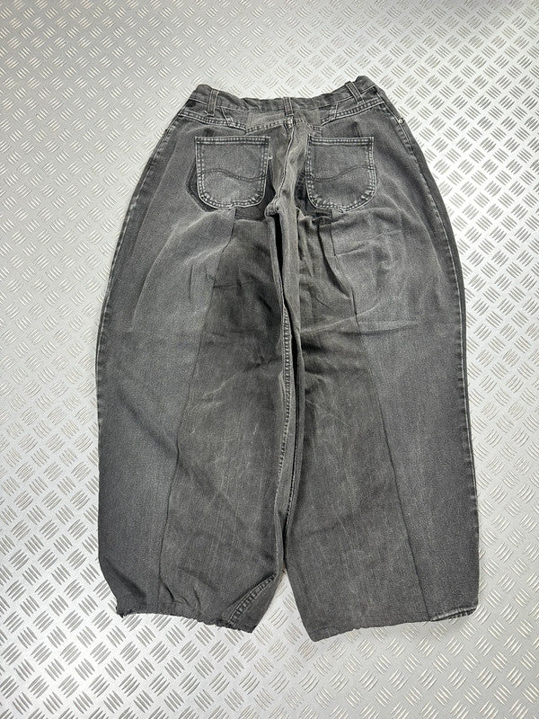 Handmade baggy balloon jeans  black Japanese workwear style 2000's