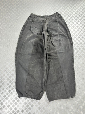 Handmade baggy balloon jeans  black Japanese workwear style 2000's