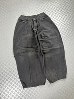 Handmade baggy balloon jeans  black Japanese workwear style 2000's