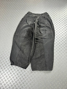 Handmade baggy balloon jeans  black Japanese workwear style 2000's