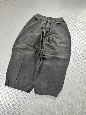 Handmade baggy balloon jeans  black Japanese workwear style 2000's