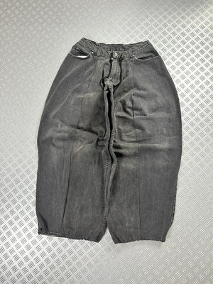 Handmade baggy balloon jeans  black Japanese workwear style 2000's
