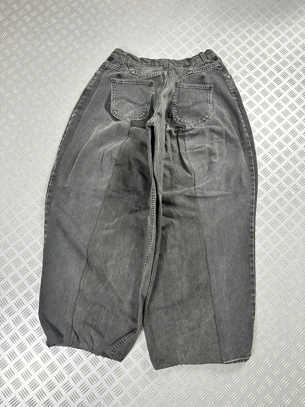 Handmade baggy balloon jeans  black Japanese workwear style 2000's