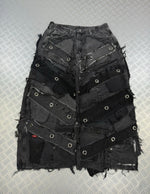 Vintage Hip Hop Patchwork y2k Distressed Baggy opium Jeans 2000s