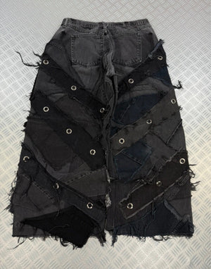 Vintage Hip Hop Patchwork y2k Distressed Baggy opium Jeans 2000s