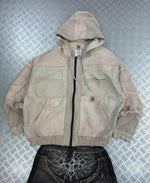 Y2k bomber Hooded full zip Up Jacket Carhartt boxy fit 2000s handmade