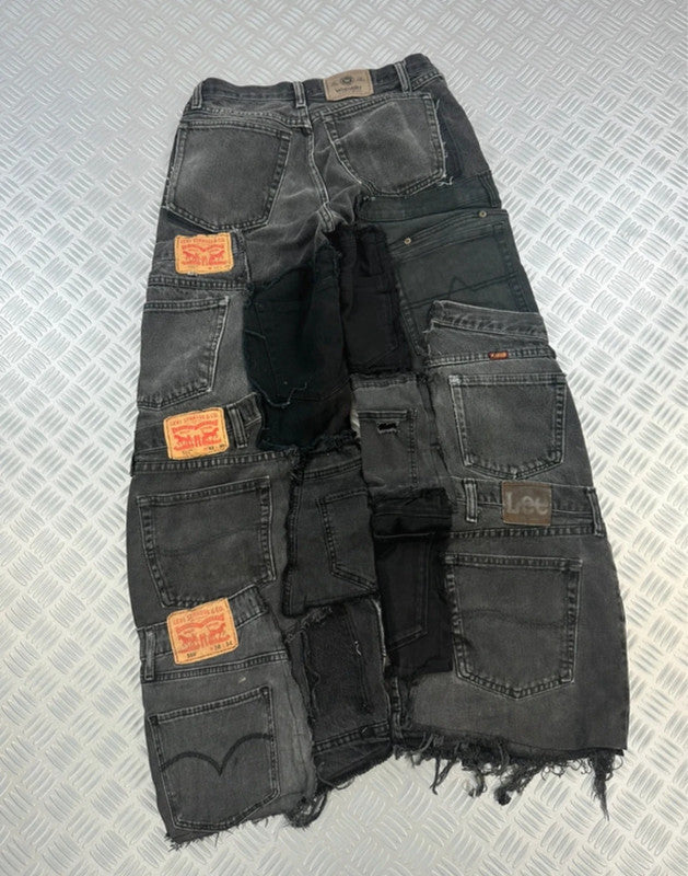 Vintage Patchwork Hip hop denim y2k Baggy Jeans 2000s