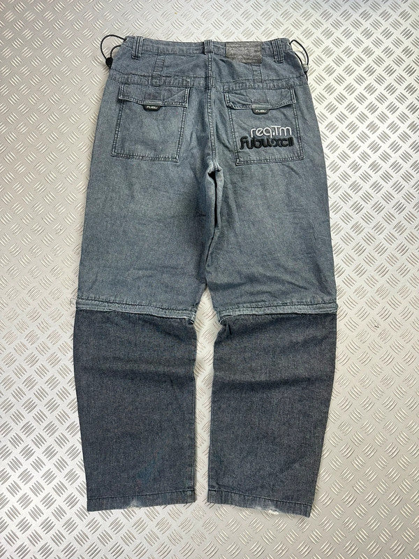 Vintage Fubu collection hip hop parachute baggy jeans 00s