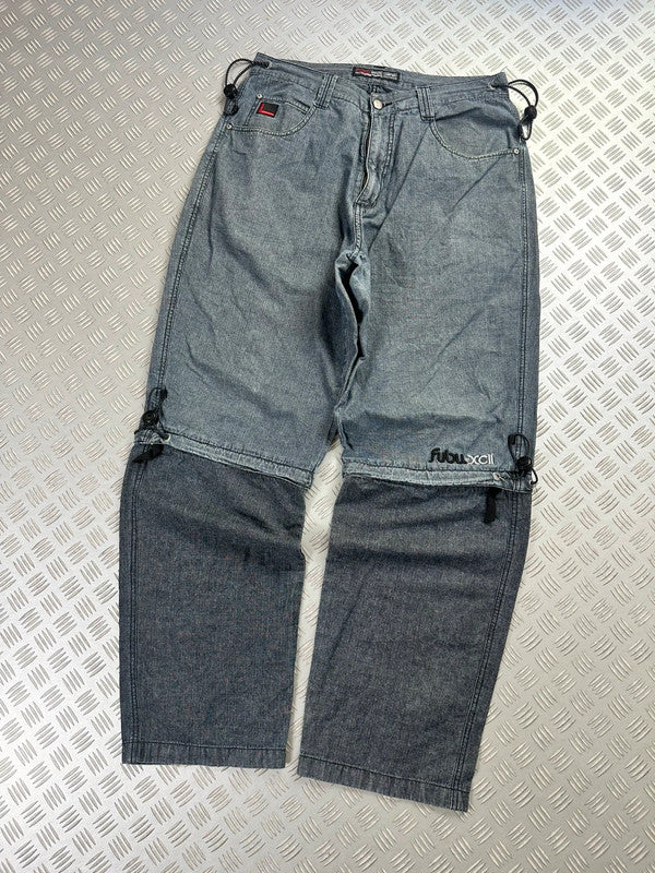 Vintage Fubu collection hip hop parachute baggy jeans 00s